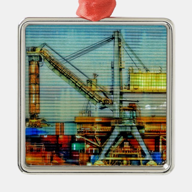 Ornamento De Metal Desenhos grua (Frente)