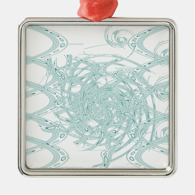 Ornamento De Metal Design claro verde branco (Frente)