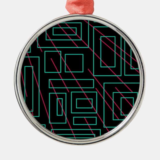 Ornamento De Metal design de fundo preto (Frente)