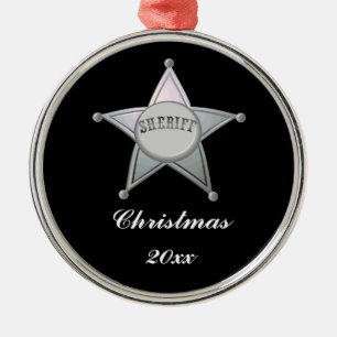 Ornamento De Metal Design de Oficial de Crachá do Xerife Personalizáv