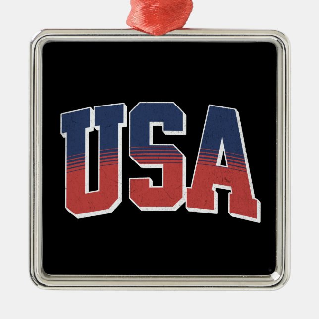 Ornamento De Metal DESIGN DE TEXTO de granulados dos EUA (Frente)