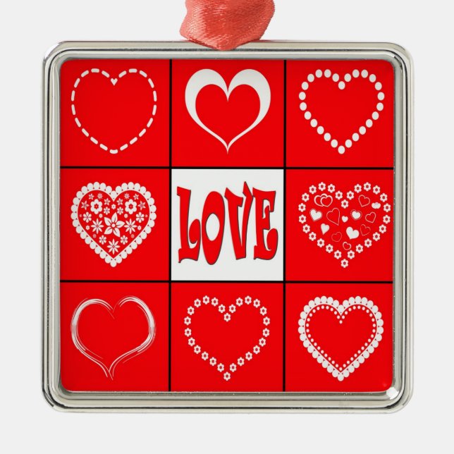 Ornamento De Metal Design do coração (Frente)