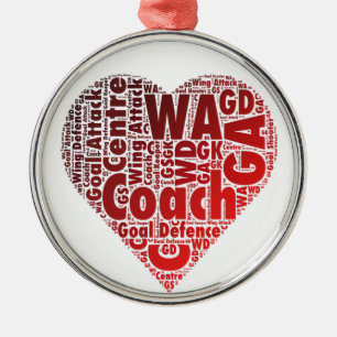 Ornamento De Metal Design do coração das posições do Netball