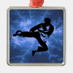 Ornamento De Metal Design masculino azul do relâmpago das artes
