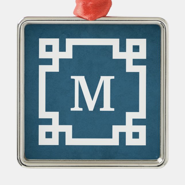 Ornamento De Metal Design Monograma (Frente)