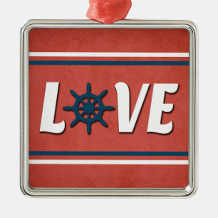 Ornamento De Metal Design náutica de amor