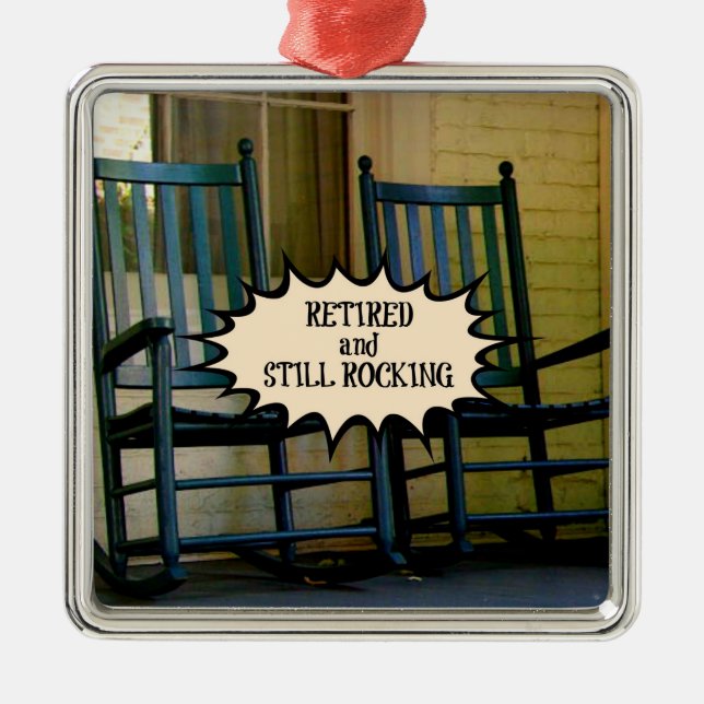 Ornamento De Metal Design personalizado aposentado e ainda em movimen (Frente)