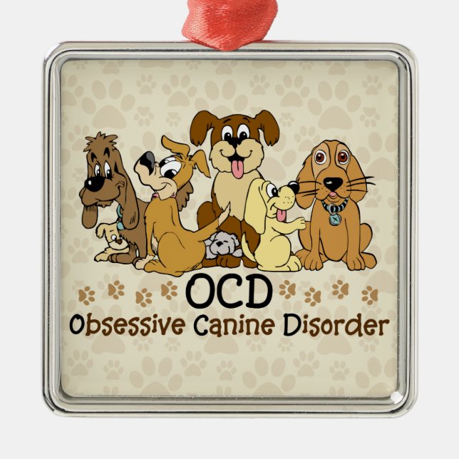 Ornamento De Metal Desordem canina obsessiva de OCD (Frente)