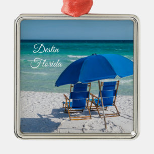 Ornamento De Metal Destin Florida Chairs E Umbrella Ornament