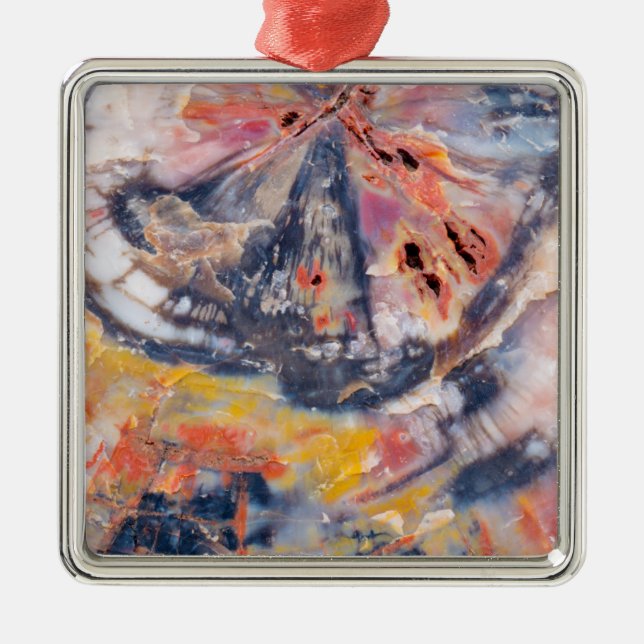 Ornamento De Metal Detalhe da madeira Petrificada, Arizona (Frente)