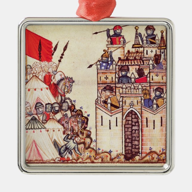 Ornamento De Metal Detalhe de Cantiga 28 (Frente)