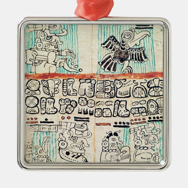 Ornamento De Metal Detalhe de um códice maia (Frente)