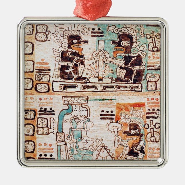 Ornamento De Metal Detalhe de um códice maia (Frente)