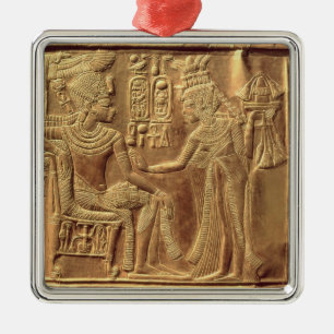 Ornamento De Metal Detalhe do santuário dourado de Tutankhamun