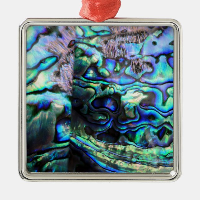 Ornamento De Metal Detalhe do shell do Abalone paua (Frente)