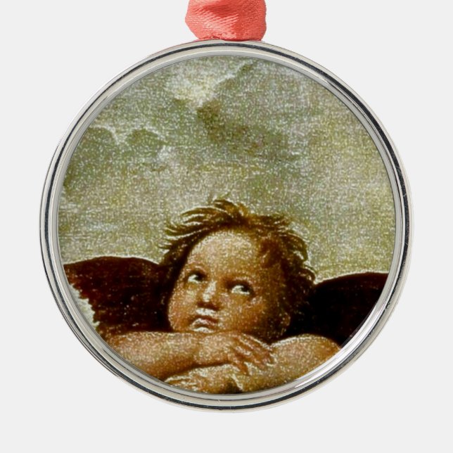 Ornamento De Metal Detalhe "Sistine Madonna" de Rafael (cerca de 1513 (Frente)
