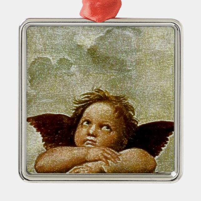 Ornamento De Metal Detalhe "Sistine Madonna" de Rafael (cerca de 1513 (Frente)