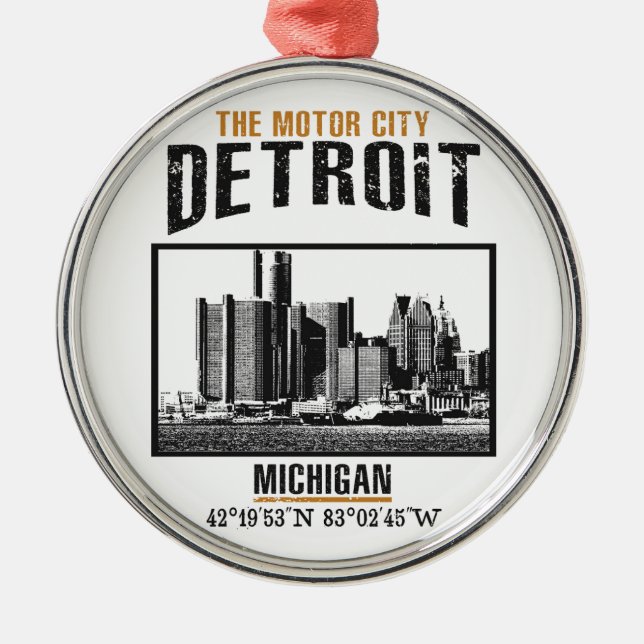 Ornamento De Metal Detroit (Frente)
