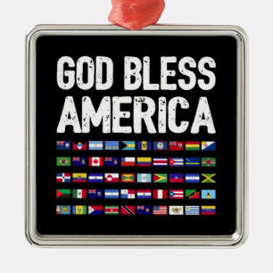 Ornamento De Metal Deus Abençoe a América, Todos os Países, Orgulho L