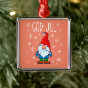 Ornamento De Metal Deus Jul, Tomte Sueco Gnomo, Feliz Escandinava