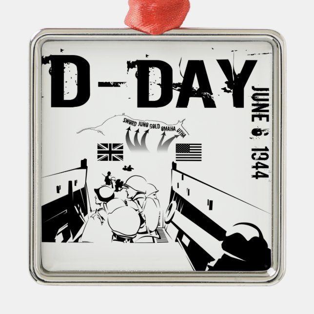 Ornamento De Metal DIA D 6 de junho de 1944 (Frente)