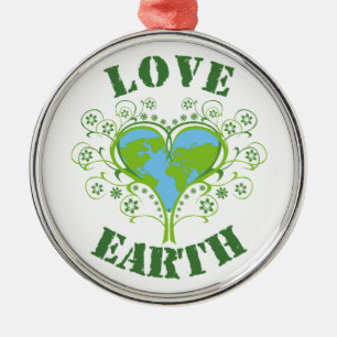 Ornamento De Metal Dia da Terra do Amor