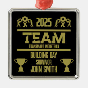 Ornamento De Metal Dia de Construção da Equipe Corporativa