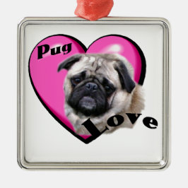 Ornamento De Metal Dia de os namorados Pug