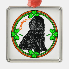 Ornamento De Metal Dia de São Patrício de Cockapoo