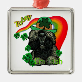 Ornamento De Metal Dia de São Patrício Poodle