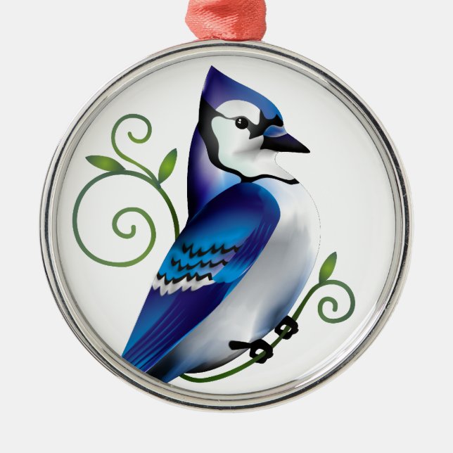 Ornamento De Metal Dia do Bluejay (Frente)