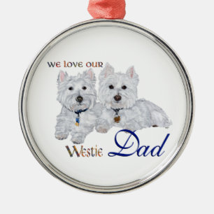 Ornamento De Metal Dia dos Pais Westie