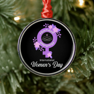 Ornamento De Metal Dia Internacional da Mulher 8 de Março