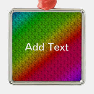 Ornamento De Metal Diag Gradient Floral Verde