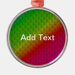 Ornamento De Metal Diag Gradient Floral Verde