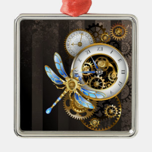 Ornamento De Metal Dials Steampunk com Dragonfly