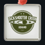 Ornamento De Metal Dickshooter Creek Idaho Kayaking<br><div class="desc">Dickshooter Creek começa a oeste de Dickshooter, Idaho, e flui para sul, cortando um desfiladeiro estreito e profundo através da paisagem de planalto rolante até que se junte ao Deep Creek. As águas de Dickshooter deixam de fluir por primavera tardio até ao início do Verão, deixando apenas piscinas isoladas nas...</div>