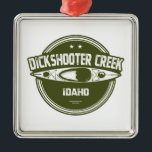 Ornamento De Metal Dickshooter Creek Idaho Kayaking<br><div class="desc">Dickshooter Creek começa a oeste de Dickshooter, Idaho, e flui para sul, cortando um desfiladeiro estreito e profundo através da paisagem de planalto rolante até que se junte ao Deep Creek. As águas de Dickshooter deixam de fluir por primavera tardio até ao início do Verão, deixando apenas piscinas isoladas nas...</div>