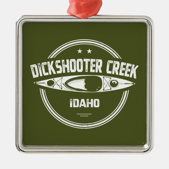 Ornamento De Metal Dickshooter Creek Idaho Kayaking (Frente)