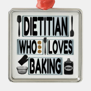 Ornamento De Metal Dietitian Loves Baking