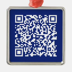 Ornamento De Metal Digite URL Código QR Gerado Instantaneamente Azu