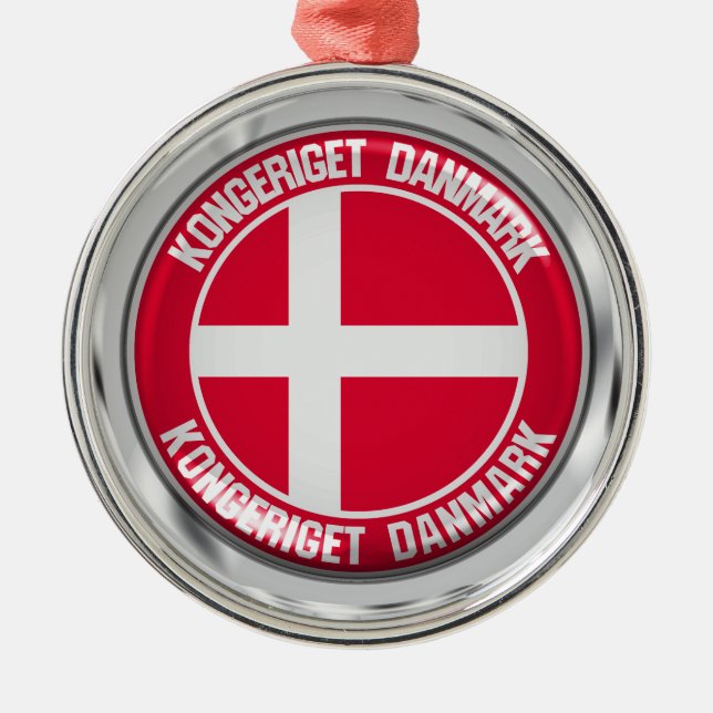 Ornamento De Metal Dinamarca Round Emblem (Frente)