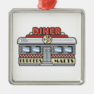 Ornamento De Metal Diner Retro Vintage Art