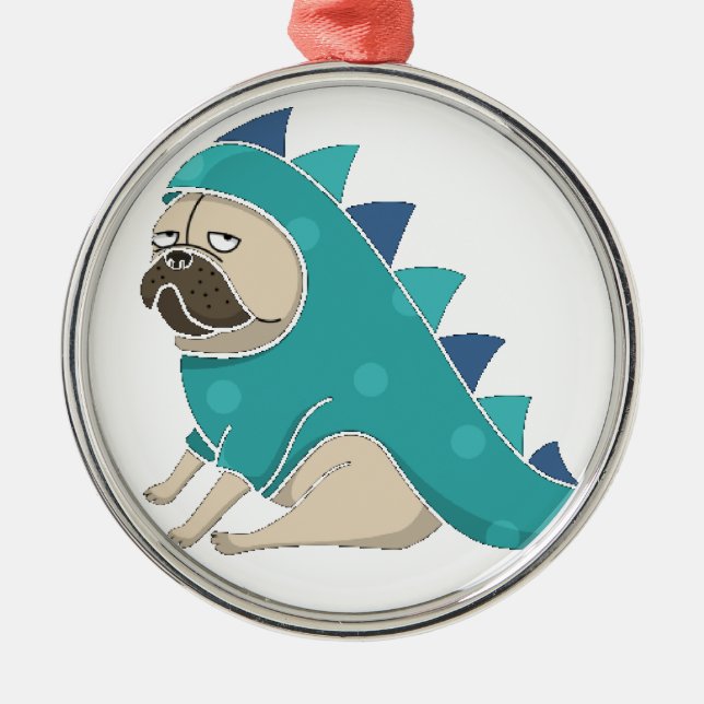 Ornamento De Metal dinopugo (Frente)