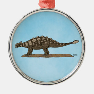 Ornamento De Metal Dinossauro Cretáceo Anquilossauro