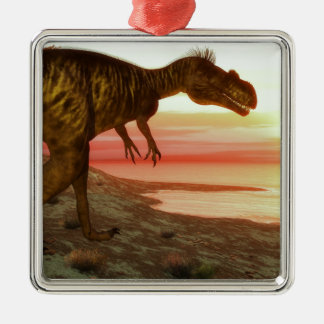 Ornamento De Metal Dinossauro do Megalosaurus que anda para o oceano