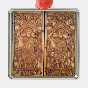 Ornamento De Metal Diptych consular Anastasius cinzelado