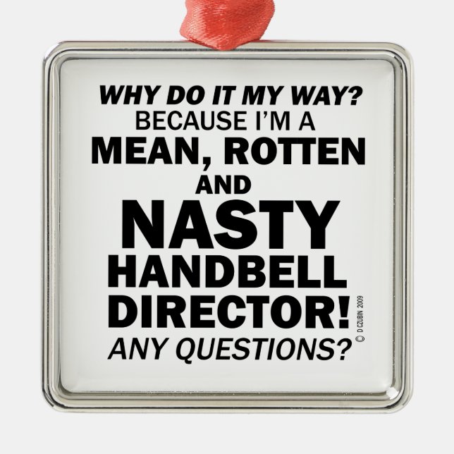 Ornamento De Metal Diretor do Handbell desagradável (Frente)