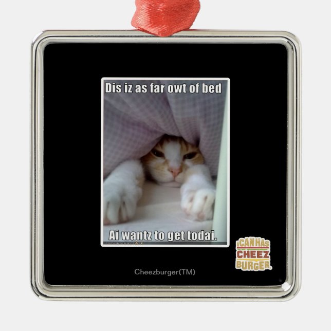 Ornamento De Metal Dis iz tão longe da cama. (Frente)