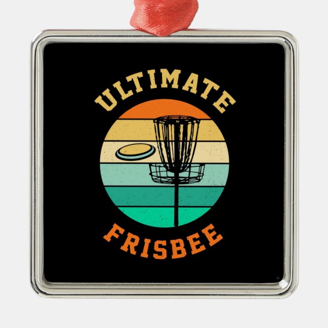 Ornamento De Metal Disk Golf Ultimate Frisbee (Frente)